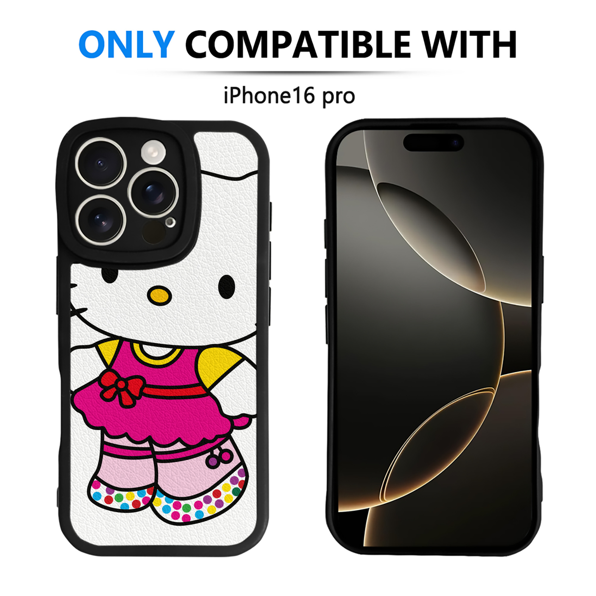 （画像用） Hello Kitty ハローキティ 【iPhone 16シリーズ対応】シリコンスマホケース（レザー調） 材質：シリコン